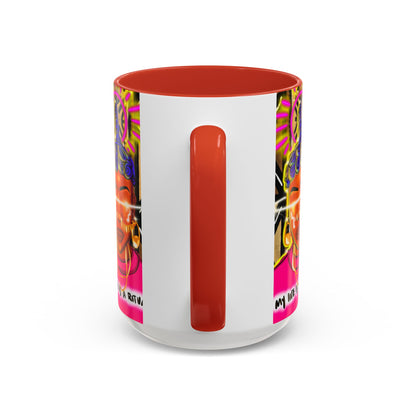 Coffee Mug — "My Life Is a Ritual" Neon Buddha Art Mug