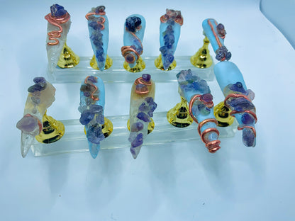 COPPER CRYSTAL WRAPPED PRESS ON